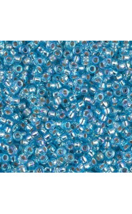 Miyuki rocailles Perlen 11/0 - Silver lined aqua ab 11-1018